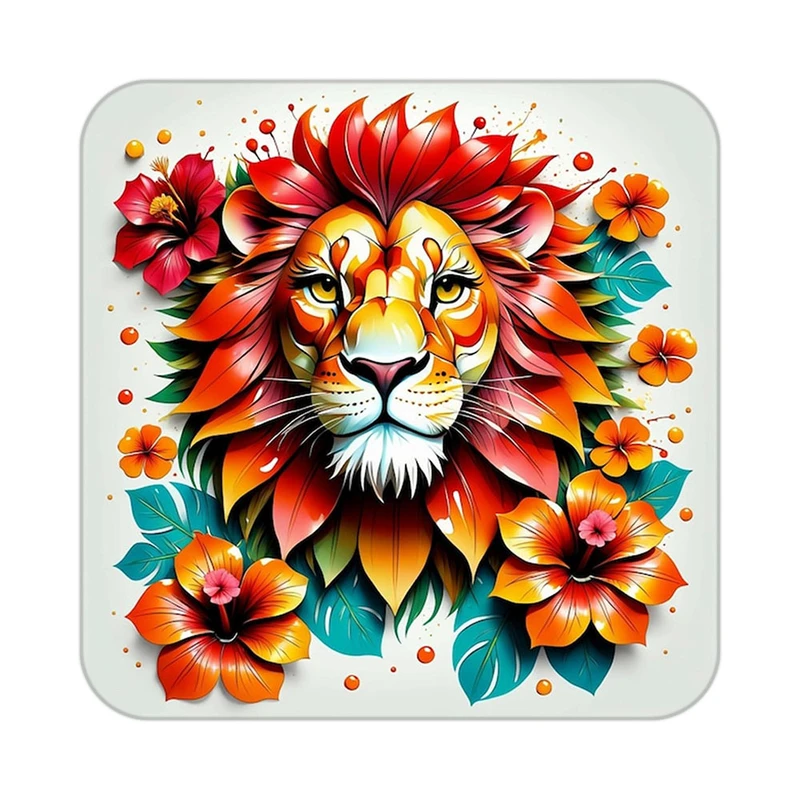 زیر لیوانی کاکتی طرح شیر مدل mp23437