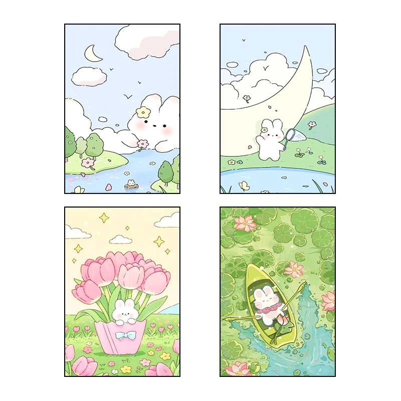 تابلو شاسي کارنيکا طرح خرگوش کیوت کد 45867 مجموعه 4 عددی