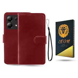  کیف کلاسوری مدل لئون Kif مناسب برای گوشی موبایل شیائومی Poco M6 Pro 4G به همراه بند آویز