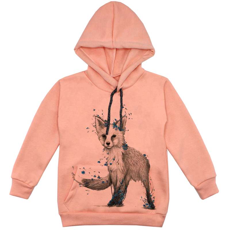 هودی پسرانه مدل گرگ F224 رنگ گلبهی