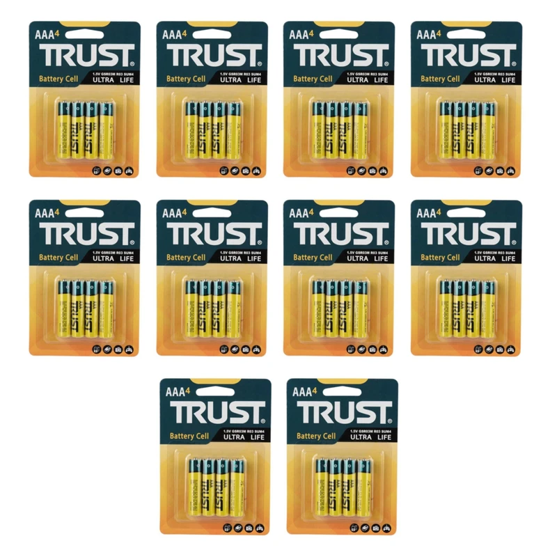 باتری نیم قلمی تراست مدل Ultra Life بسته 40 عددی