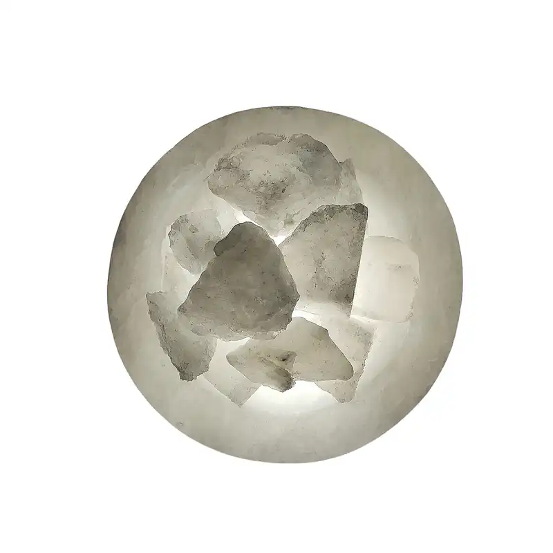 آباژور سنگ نمک مدل کاسه شیاردار پایه سنگی کد 300