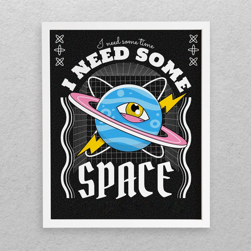 تابلو مدل دکوراتیو طرح فضا I Need Some Space کد 670