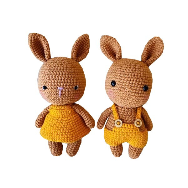 عروسک بافتنی طرح خرگوش کد H25 مجموعه 2 عددی