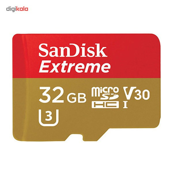 کارت حافظه microSDHC سن دیسک مدل Extreme V30 کلاس 10 استاندارد UHS-I U3 سرعت 90MBps ظرفیت 32 گیگابایت