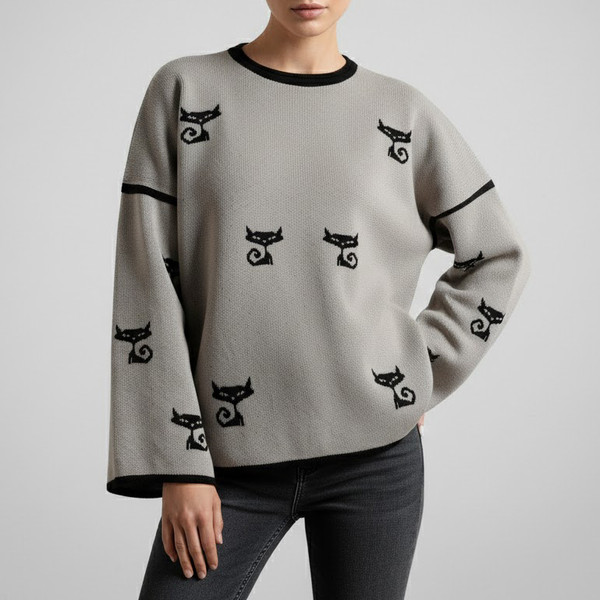 پلیور یقه گرد زنانه سون پون مدل w203