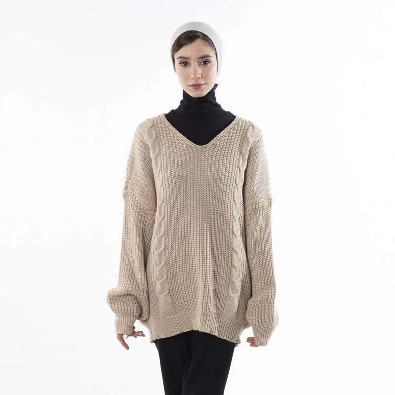 پلیور زنانه زیبو مدل 011421-CREAM