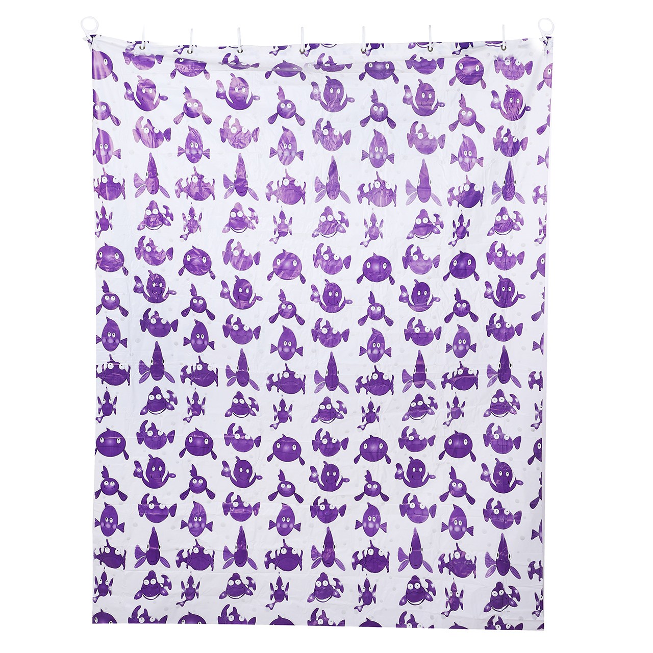 پرده حمام سنی پلاستیک مدل Fish سایز 140 × 190 سانتی متر