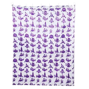 پرده حمام سنی پلاستیک مدل Fish سایز 140 × 190 سانتی متر