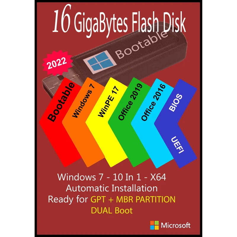 سیستم عامل Windows 7 AIO 10In1 X64 - Office 2016-2019 Pro Plus  نشر مایکروسافت