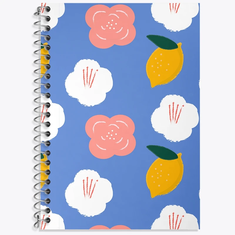 دفتر زبان 50 برگ خندالو مدل دو خط طرح مینیمال بهار کد N101