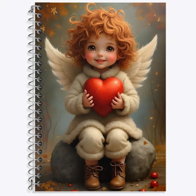 دفتر زبان 50 برگ خندالو مدل سه خط طرح فرشته کوچولو کد F5518