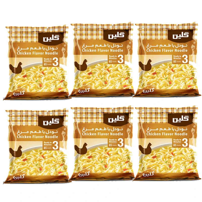 نودل مرغ گلین - 70 گرم بسته 6 عددی