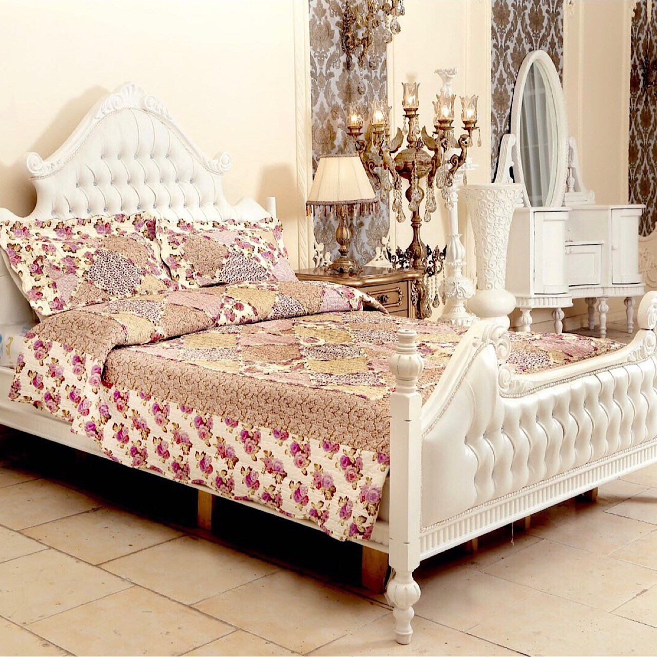 روتختی پنبه دوزی پرستیژ مدل Prestige007 طرح چهل تکه دونفره تکه 3 تکه