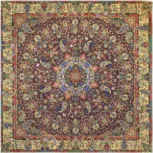 رومیزی ترمه ابریشمی خانه ترمه ایران طرح آذرناز  7043 سایز 100 در100