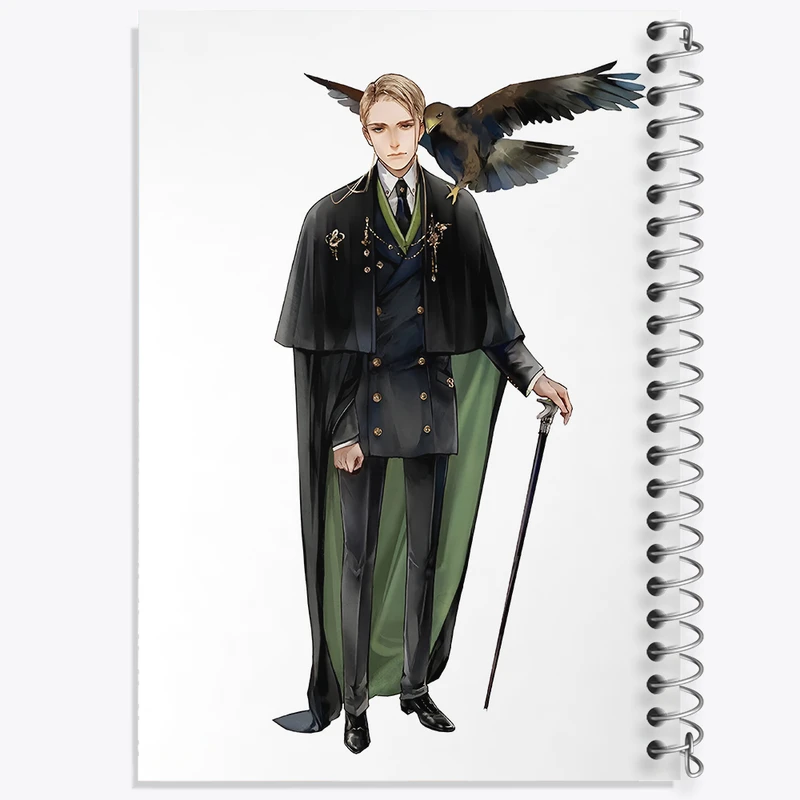 دفتر ژورنال نویسی 50 برگ خندالو مدل نقطه ای طرح مالفوی هری پاتر (Harry Potter) کد N2447