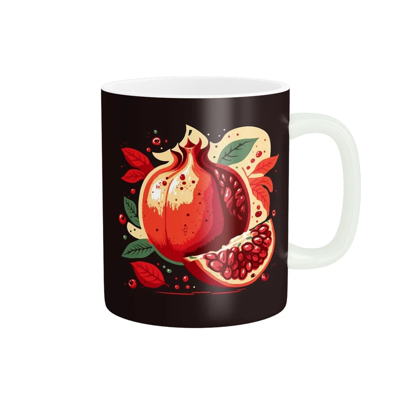 ماگ پادآفرین مدل یلدایی شب یلدا شب چله طرح انار و هندوانه کد p2644