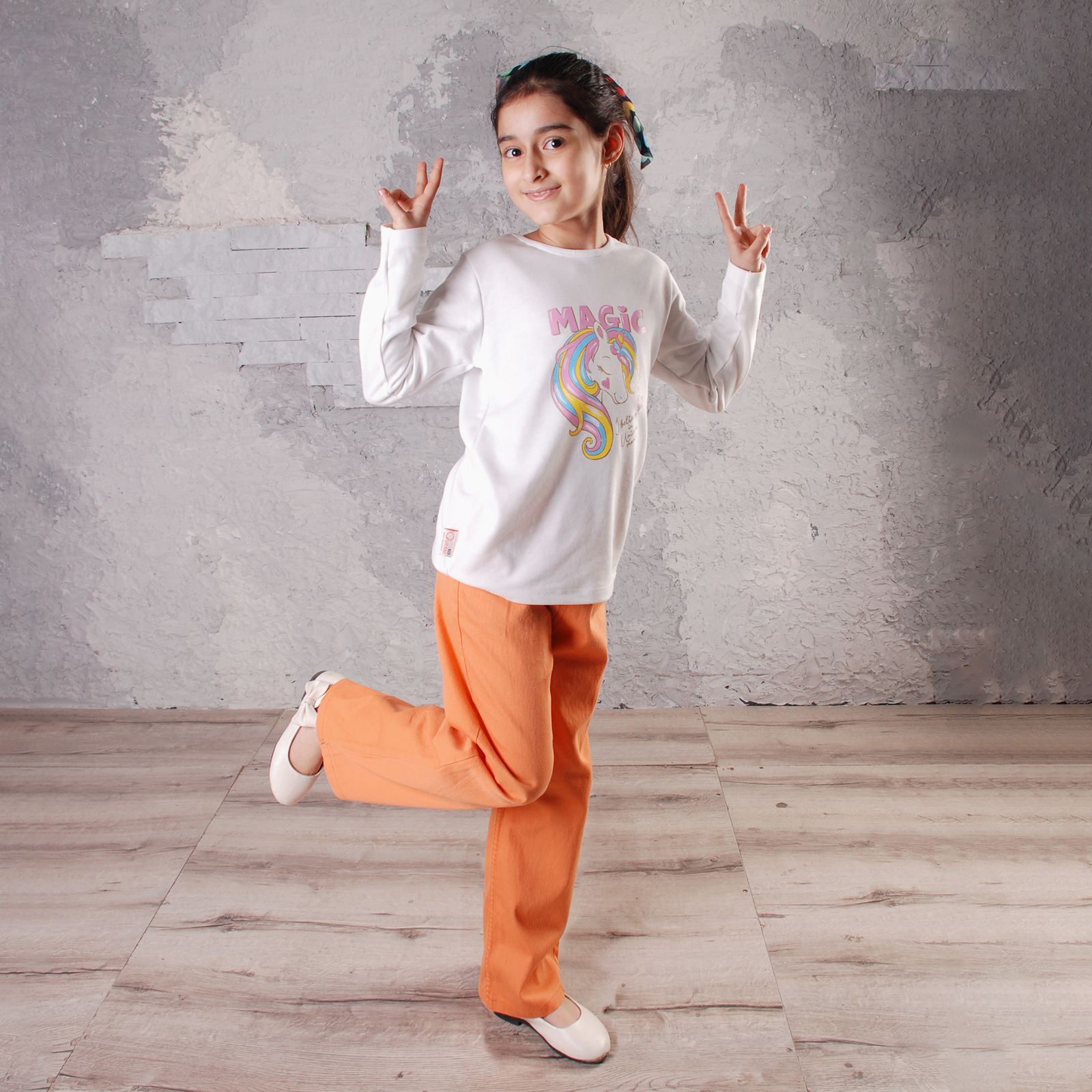 ست تی شرت و شلوار دخترانه قرآنی مدل پونی کد ORG212305 -  - 2