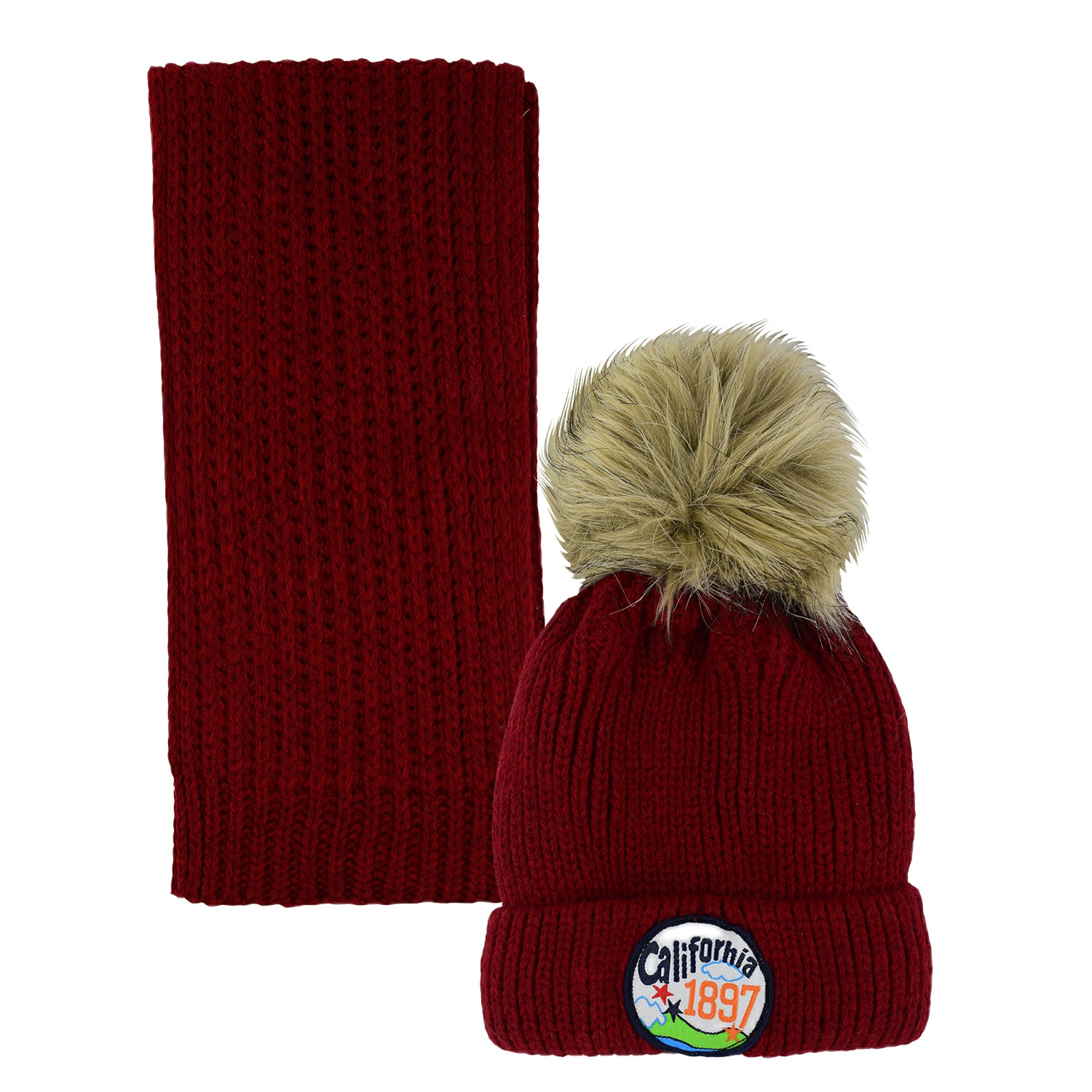 ست کلاه و شال گردن بافتنی بچگانه مدل N5-8104