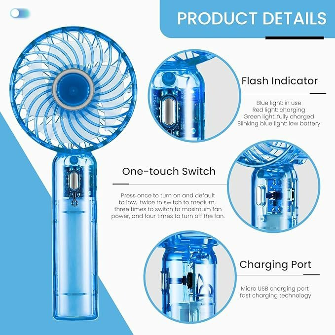 پنکه دستی طرح شارژی مدل B8