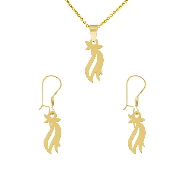 نیم ست طلا 18 عیار زنانه طلای کامک مدل زنجیر