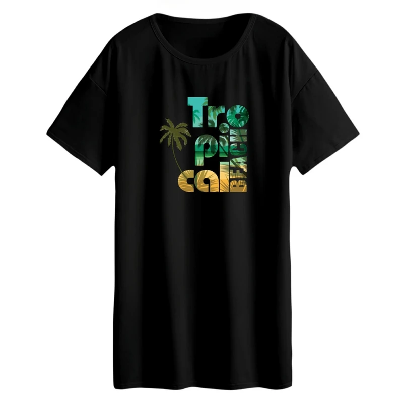 تی شرت لانگ زنانه مدل ساحل 1