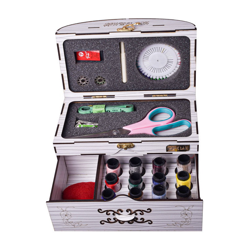 جعبه نخ و سوزن مدل Kh1000 مجموعه 21 عددی
