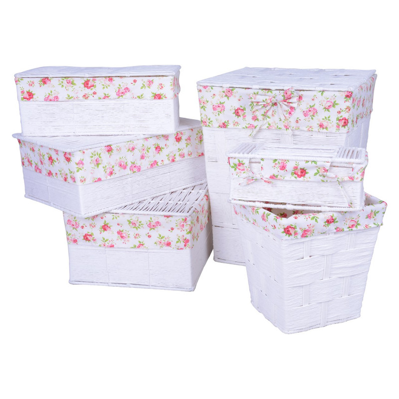 سرویس جهیزیه 6 پارچه سطل و سبد  ژینورا مدل CH55-W