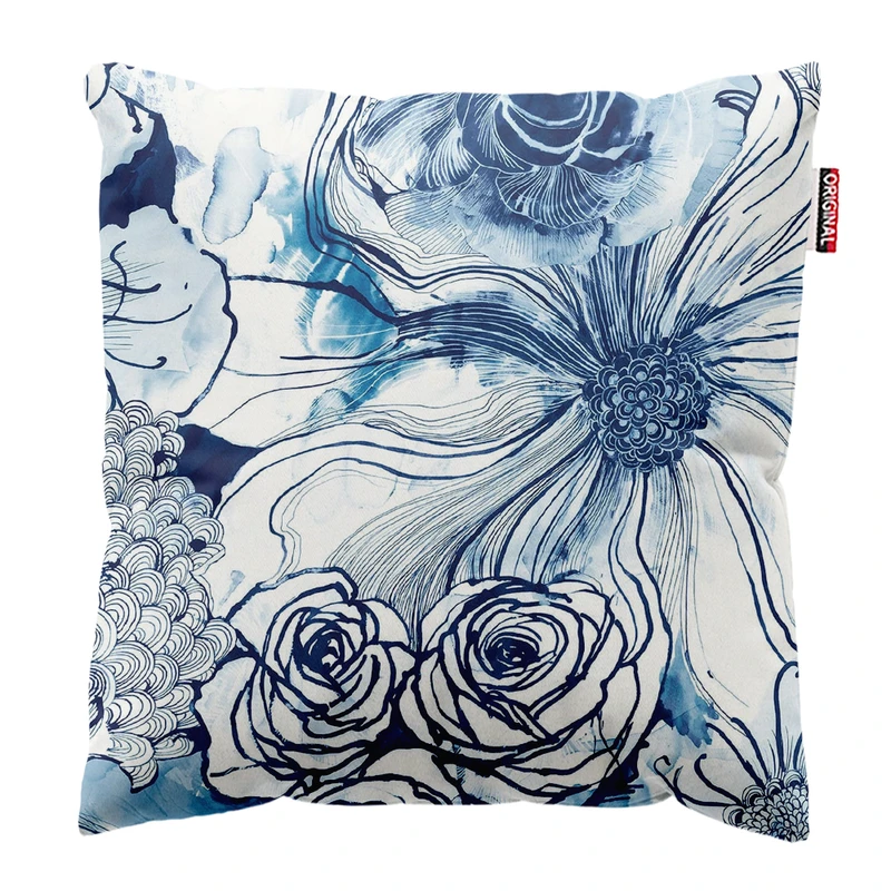 کوسن پاد آفرین مدل مینیمال طرح گل و برگ کد PK402870 سایز 40*40 سانتی متر