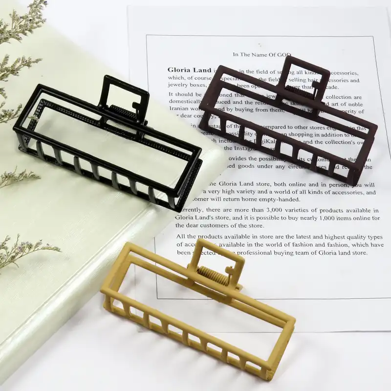 کلیپس مو زنانه مدل فلزی مات کد G_Lnd_1471