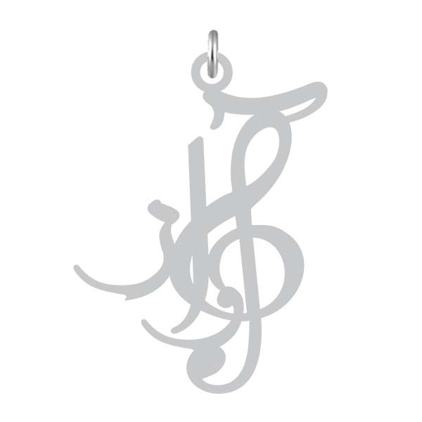 آویز گردنبند نقره کرابو طرح آواز مدل Kn2-1184