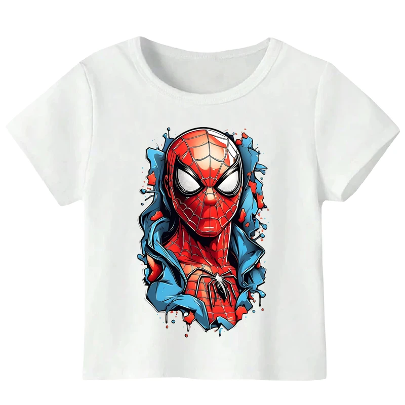 تی‌شرت آستین کوتاه پسرانه مدل W383 طرح مرد عنکبوتی