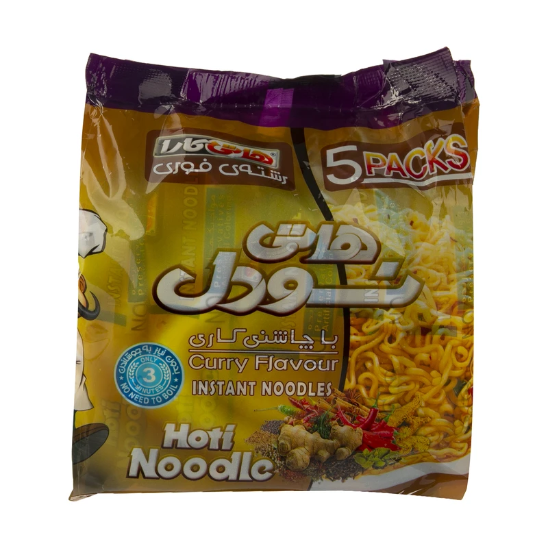 هاتی نودل با عصاره کاری هاتی کارا مقدار 77 گرم بسته 5 عددی 
