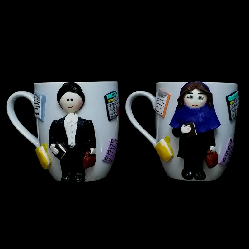 ماگ سرامیکی مدل حسابدار کد L624 مجموعه 2 عددی