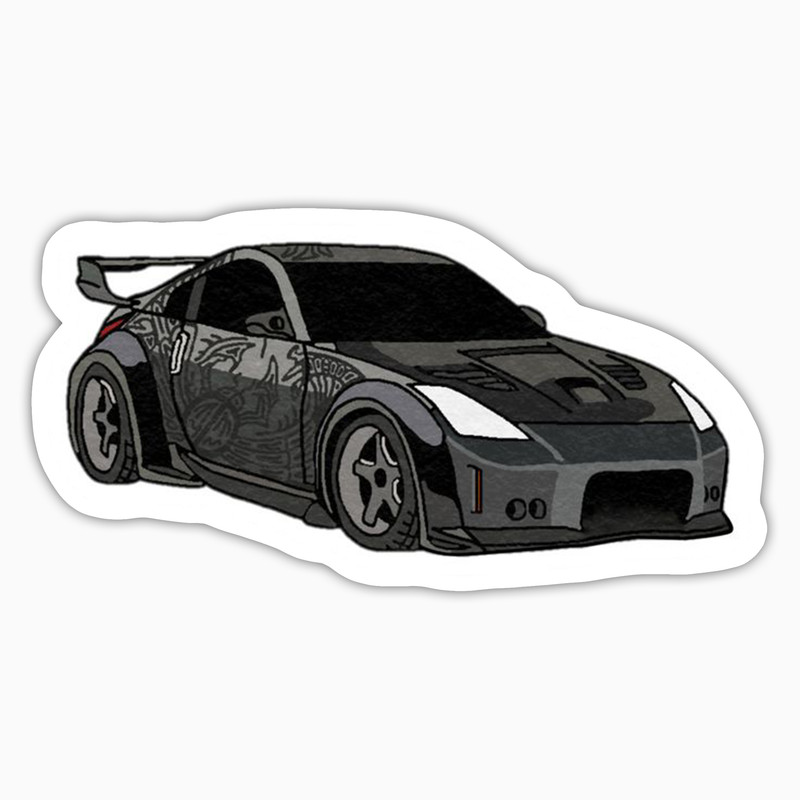 استیکر لپ تاپ و موبایل بووم طرح ماشین مدل Nissan 350z کد LA77