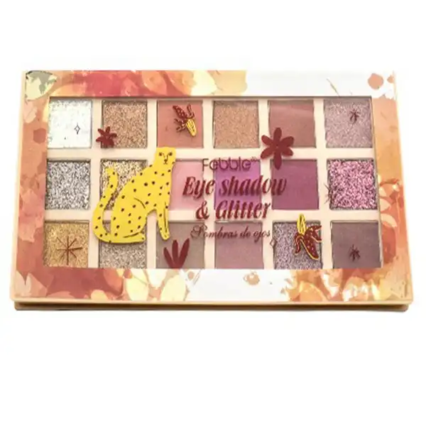 پالت سایه چشم فبل مدل گلیتردار طرح یوزپلنگ