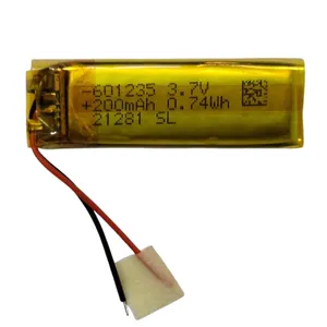 باتری لیتیومی قابل شارژ مدل 601235-200 ظرفیت 200 میلی‌ آمپر ساعت