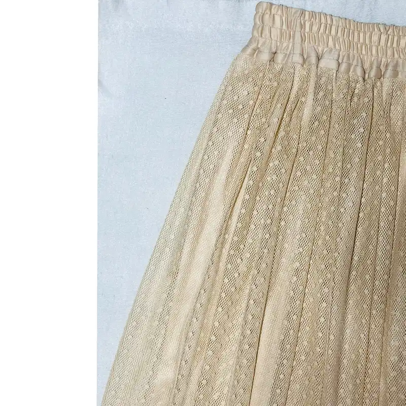 دامن چین‌دار زنانه مدل توری خال خالی