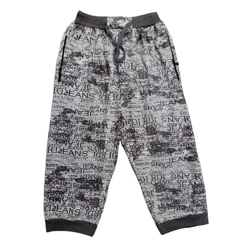 شلوارک مردانه مدل حروف رنگ طوسی 