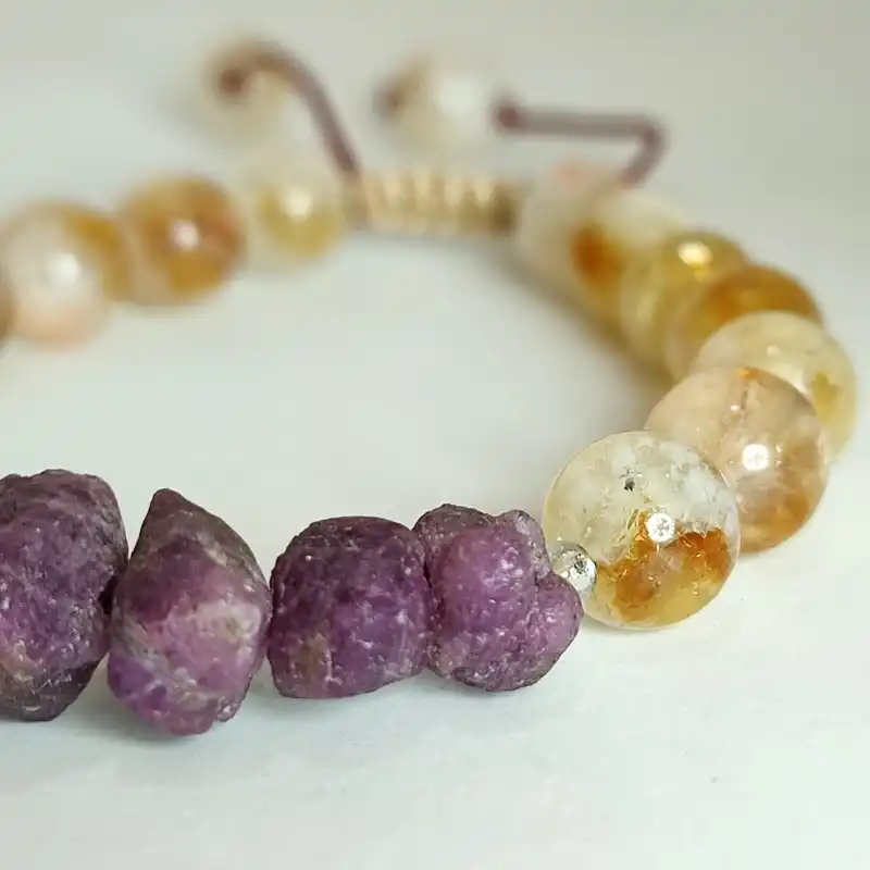 دستبند مدل یاقوت و سیترین طبیعی 844