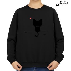 سویشرت زنانه مدل گربه سیاه کد v10