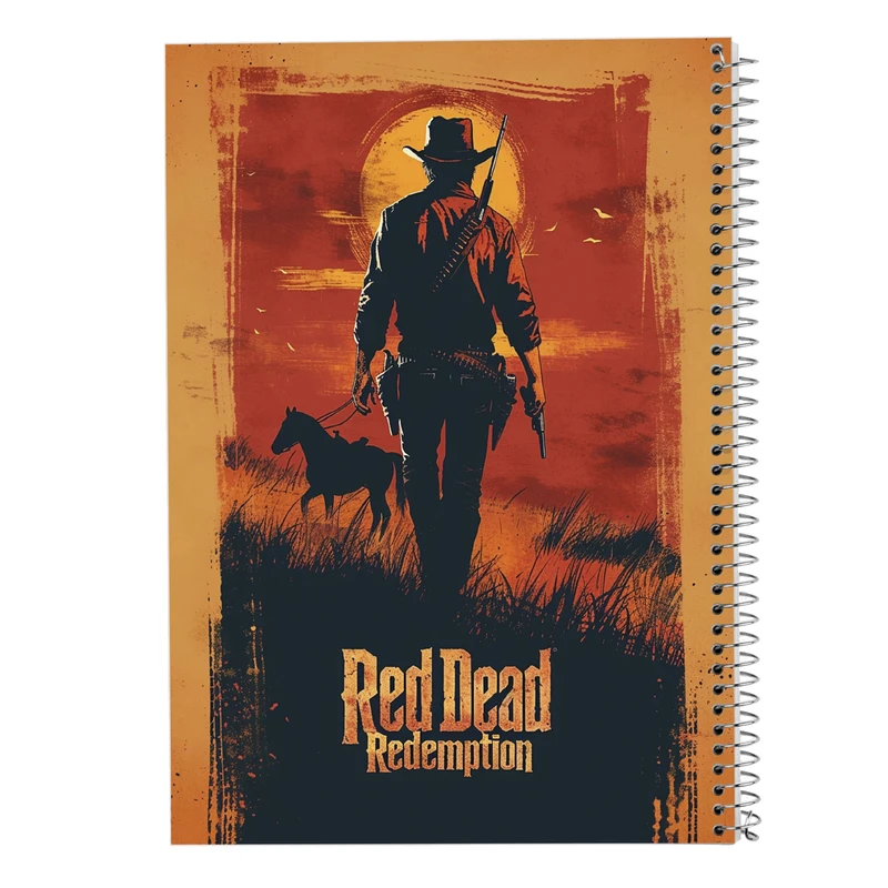 دفتر مشق 50 برگ مدوپد مدل رد دد red dead کد DF13494