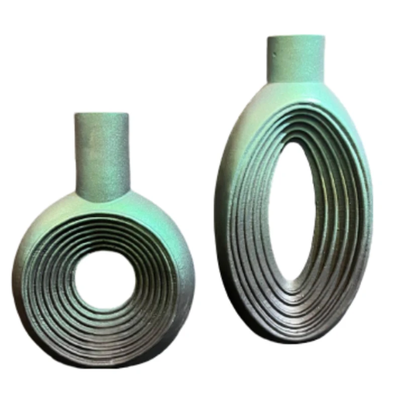 گلدان دکوری مدل دونات مدرن G40211 مجموعه دو عددی