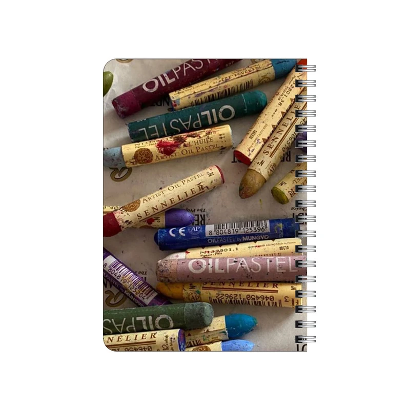 دفترچه یادداشت بامبیلیپ مدل چوبی طرح مداد شمعی و نقاشی کد 4119059