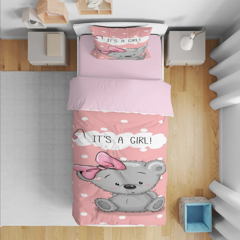 سرویس روتختی مدل خرس کد 4591 یک نفره 5 تکه