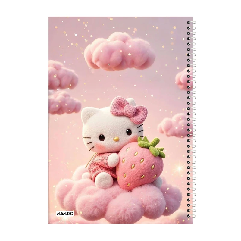 دفتر مشق 50 برگ آلبالو طرح کیتی کد 2017