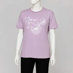 تی شرت آستین کوتاه زنانه مادر مدل Dream رنگ یاسی