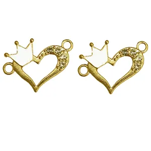 آویز دستبند طرح قلب تاج دار کد AD 342 بسته دو عددی