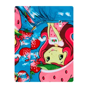 ملحفه میکروفایبر پنبه آدنو مدل توت فرنگی کد MC08 یک نفره سایز 200x90 سانتی‌متر