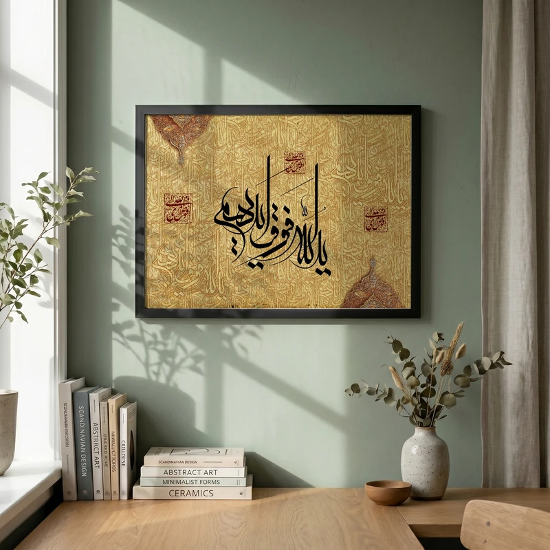 تابلو طرح یدالله فوق ایدیهم مدل G15750 فریم مشکی